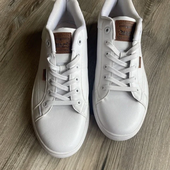 Levi's Sneakers Men's 13 White Casual Preppy Coastal Boat Leather Retro - Picture 4 of 8